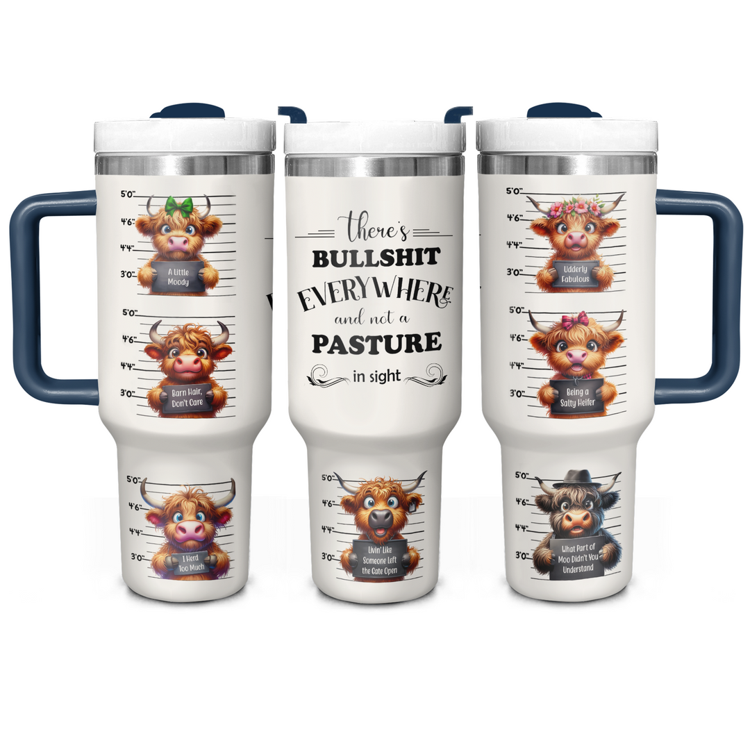Cheeky Cows - Tumbler with Handle - Gift for Highland Cow Lover NCU0PT025