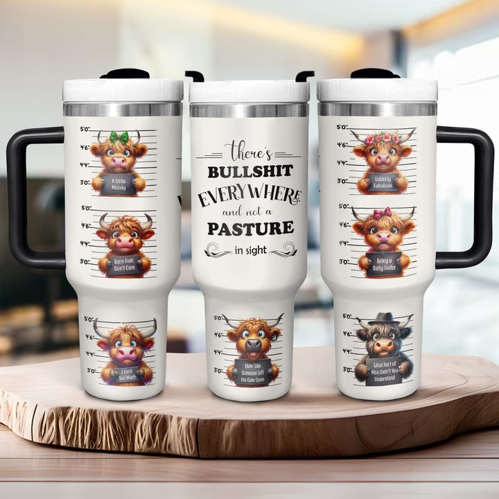 Cheeky Cows - Tumbler with Handle - Gift for Highland Cow Lover NCU0PT025