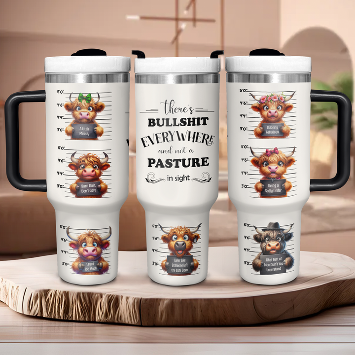 Cheeky Cows - Tumbler with Handle - Gift for Highland Cow Lover NCU0PT025