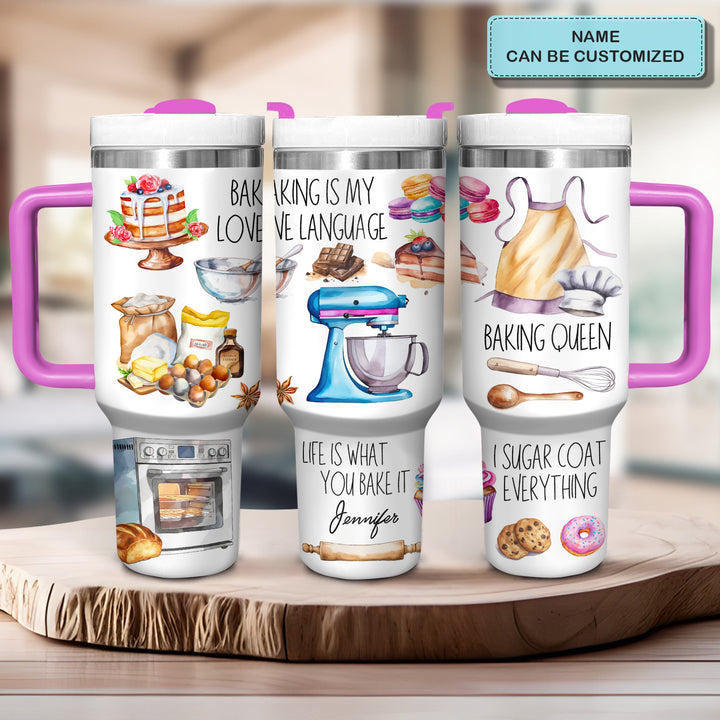Baking Is My Love Language - Tumbler with Handle - Gift For Bake Lovers - NCU0DV054