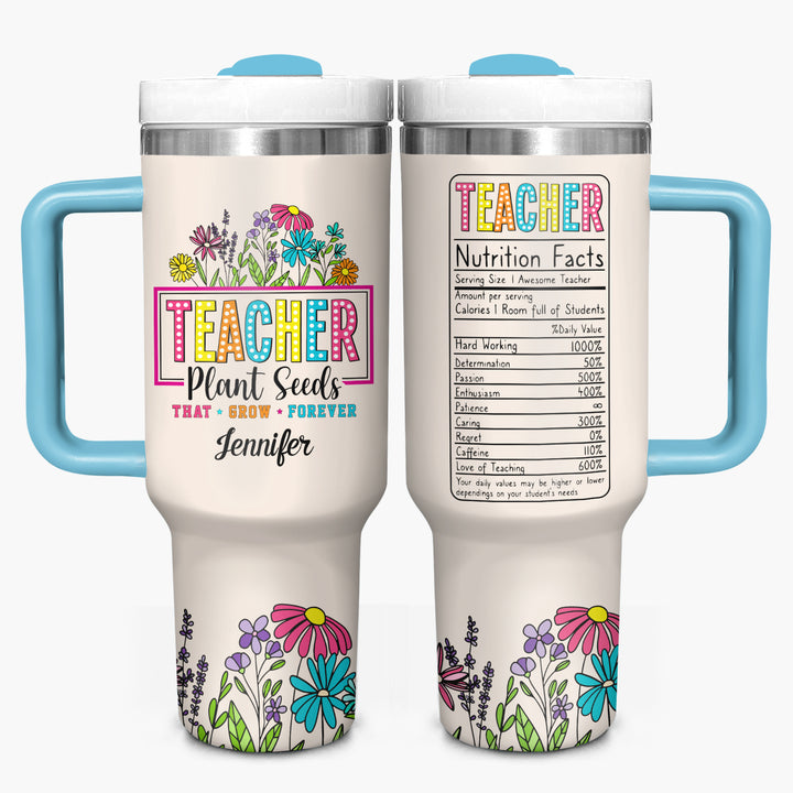 Teacher's Garden - Personalized Tumbler With Handle - Gift for Teacher NCU0PT28