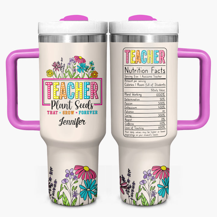 Teacher's Garden - Personalized Tumbler With Handle - Gift for Teacher NCU0PT28