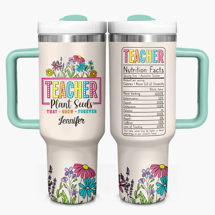 Teacher's Garden - Personalized Tumbler With Handle - Gift for Teacher NCU0PT28