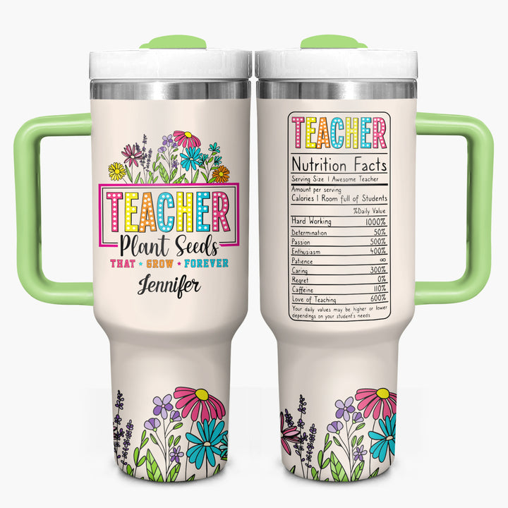 Teacher's Garden - Personalized Tumbler With Handle - Gift for Teacher NCU0PT28