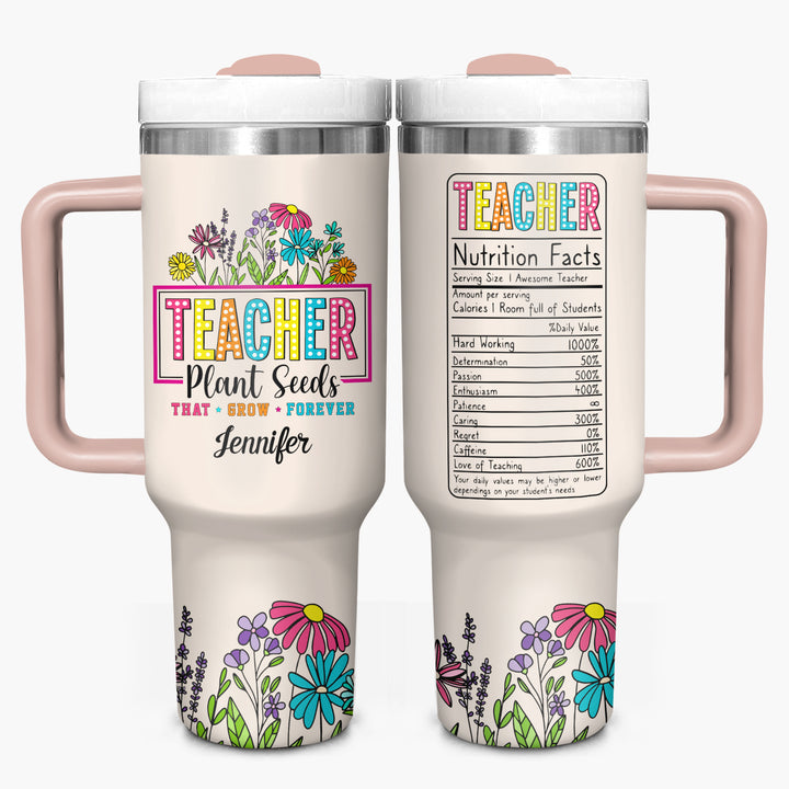 Teacher's Garden - Personalized Tumbler With Handle - Gift for Teacher NCU0PT28