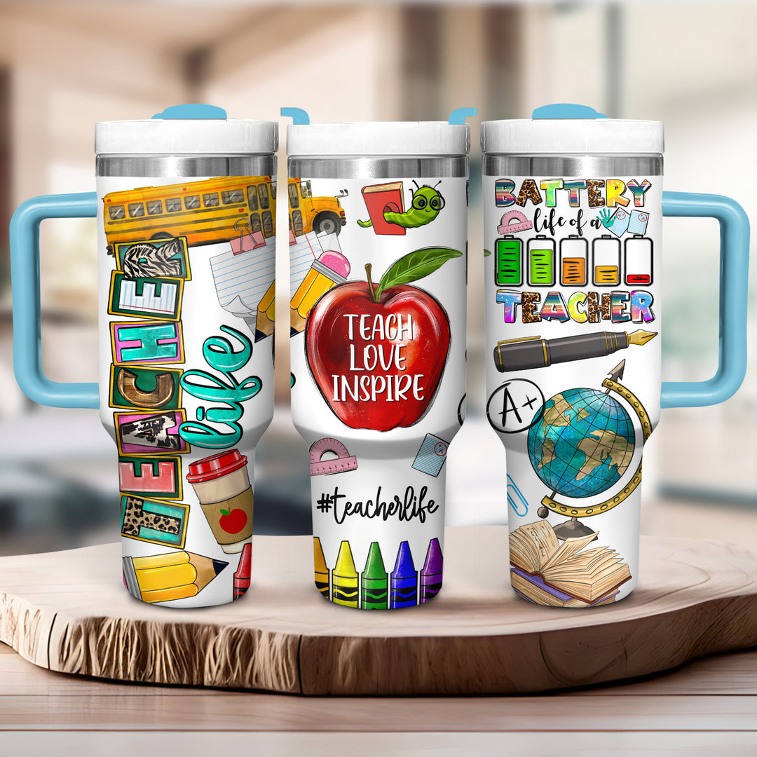 Teacher Life - Tumbler with Handle - NCU0TT023