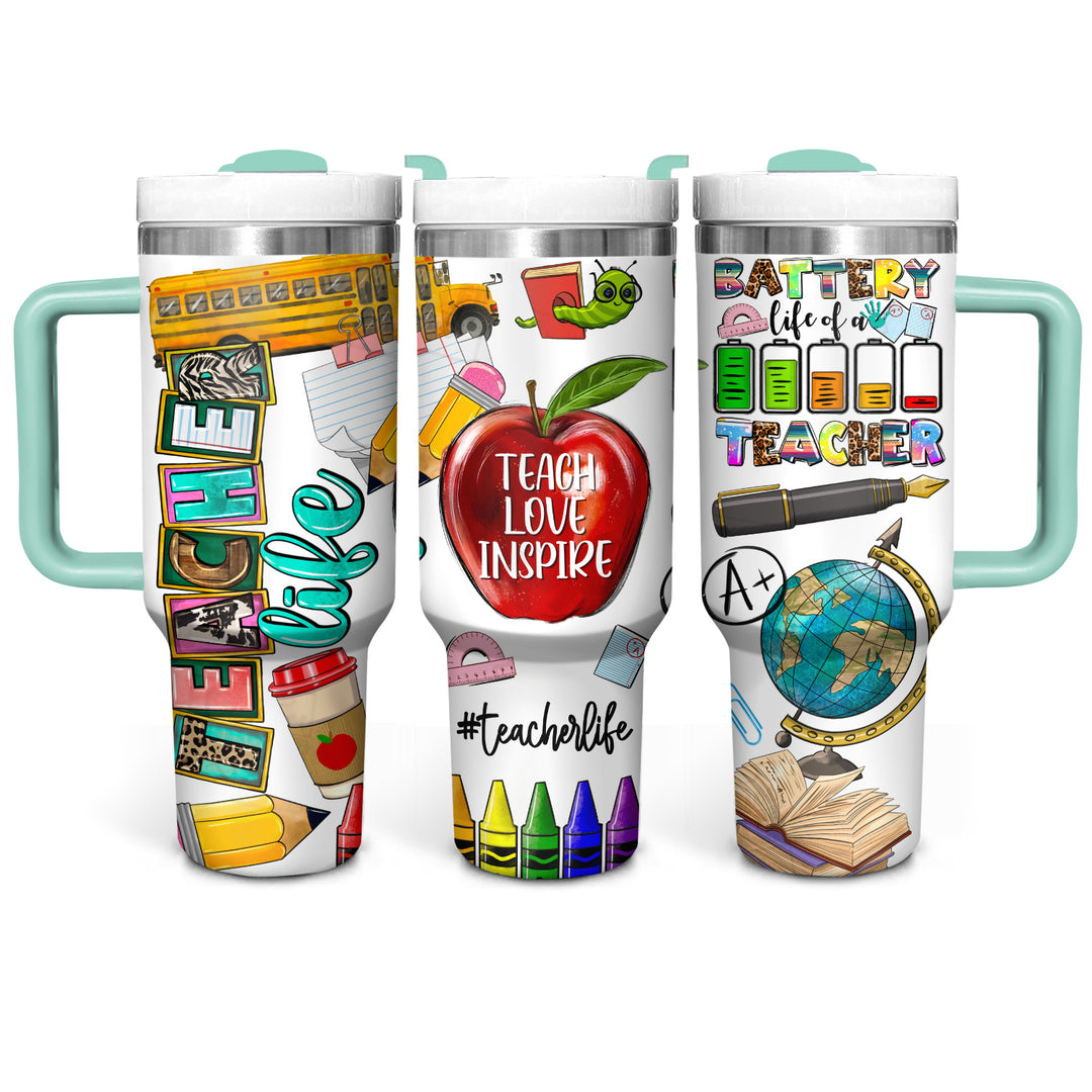 Teacher Life - Tumbler with Handle - NCU0TT023