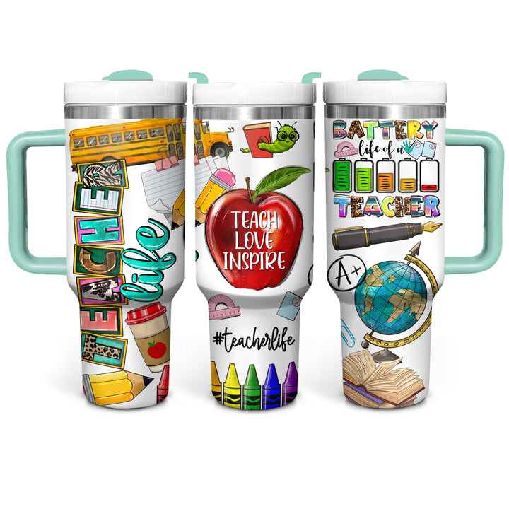 Teacher Life - Tumbler with Handle - NCU0TT023