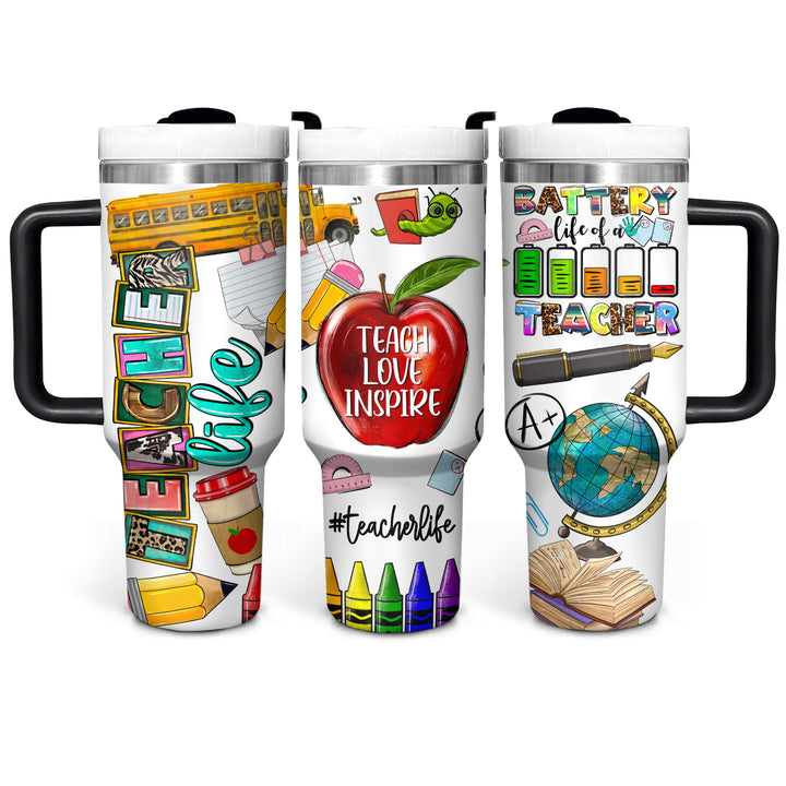 Teacher Life - Tumbler with Handle - NCU0TT023