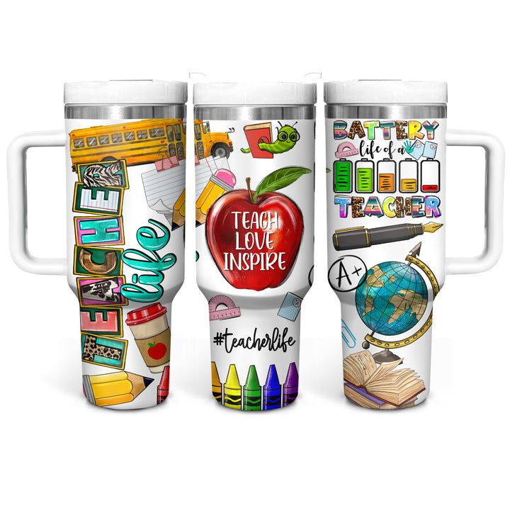 Teacher Life - Tumbler with Handle - NCU0TT023