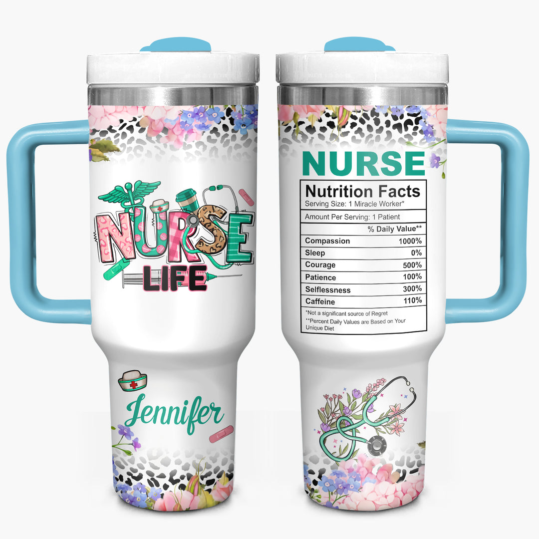 Nurse Nutrition Facts - Tumbler with Handle - NCU0TT024