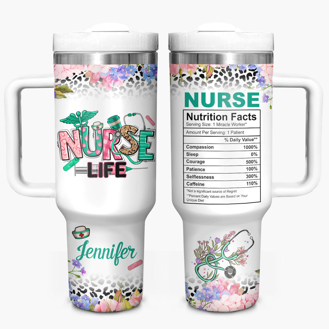Nurse Nutrition Facts - Tumbler with Handle - NCU0TT024