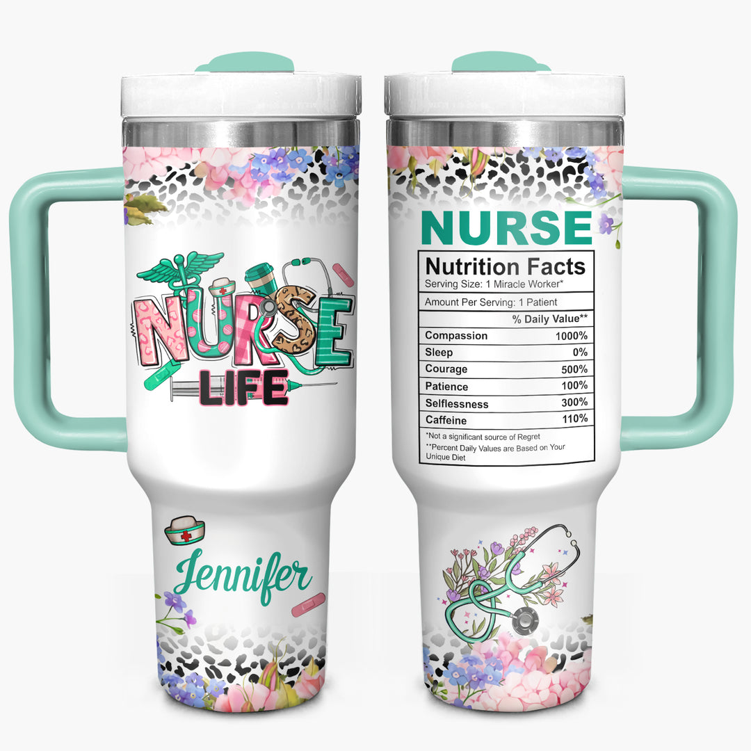 Nurse Nutrition Facts - Tumbler with Handle - NCU0TT024