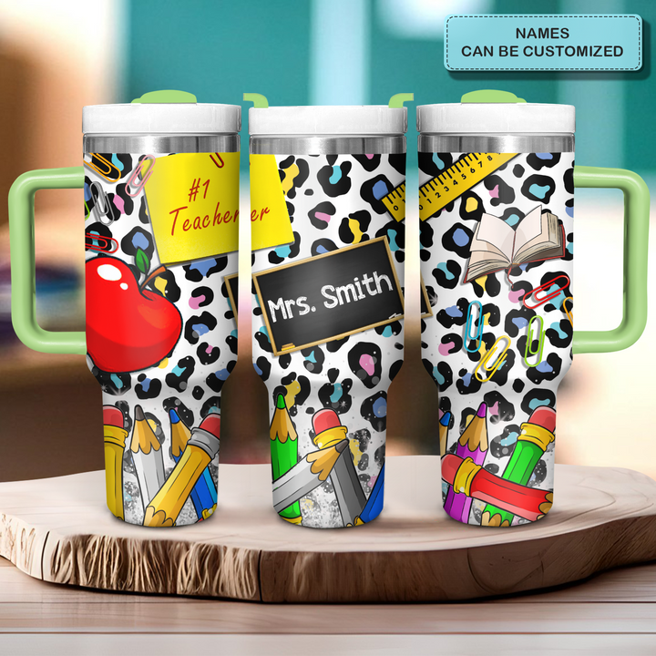 Back to School - Personalized Tumbler With Handle - Gift for Teacher NCU0PT31