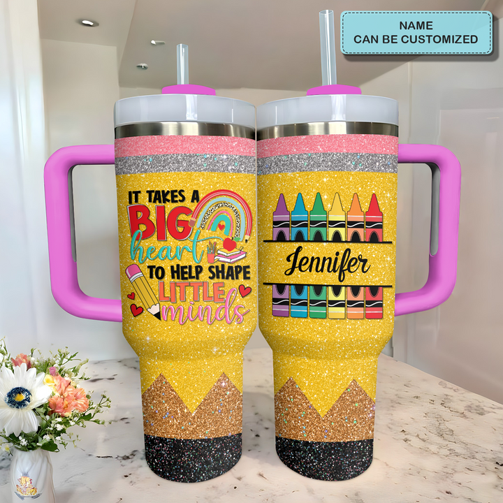 Sparkle & Teach - Personalized Tumbler With Handle - Gift for Teacher NCU0PT30