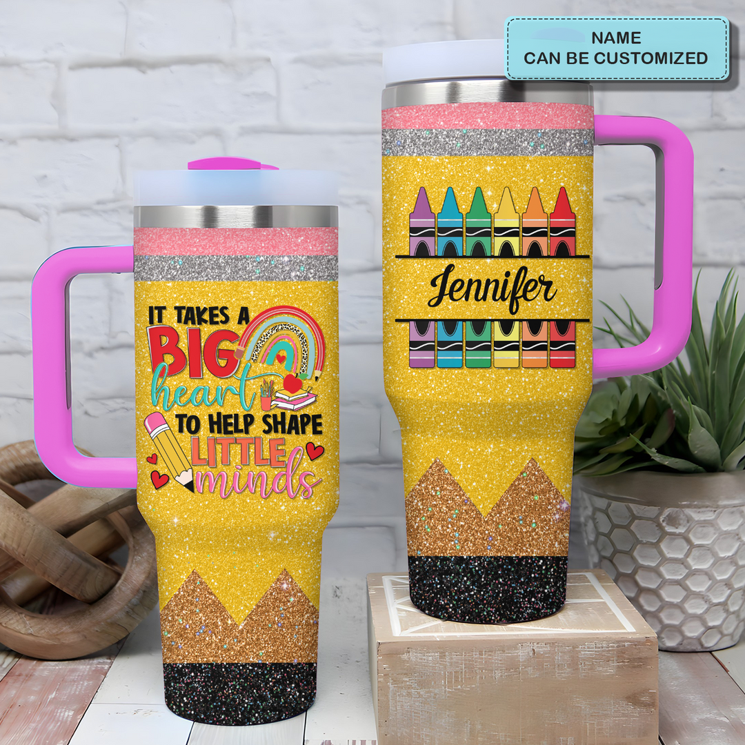 Sparkle & Teach - Personalized Tumbler With Handle - Gift for Teacher NCU0PT30