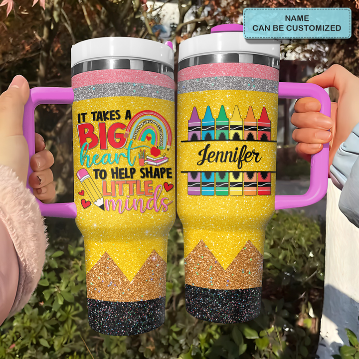 Sparkle & Teach - Personalized Tumbler With Handle - Gift for Teacher NCU0PT30