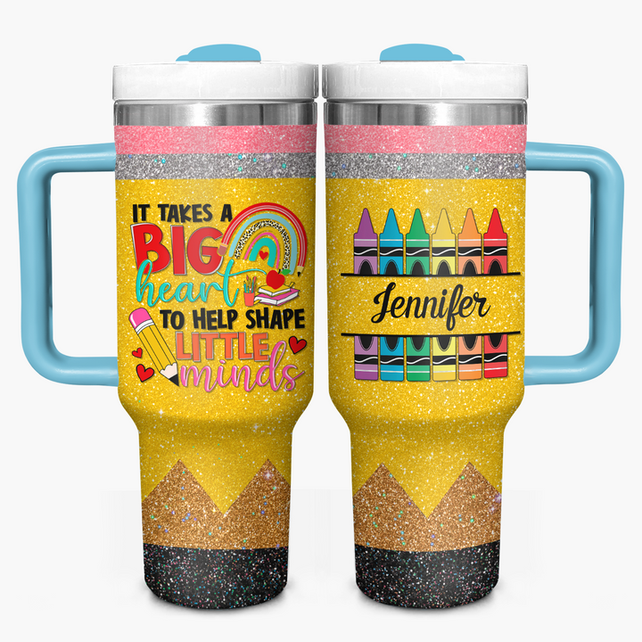 Sparkle & Teach - Personalized Tumbler With Handle - Gift for Teacher NCU0PT30