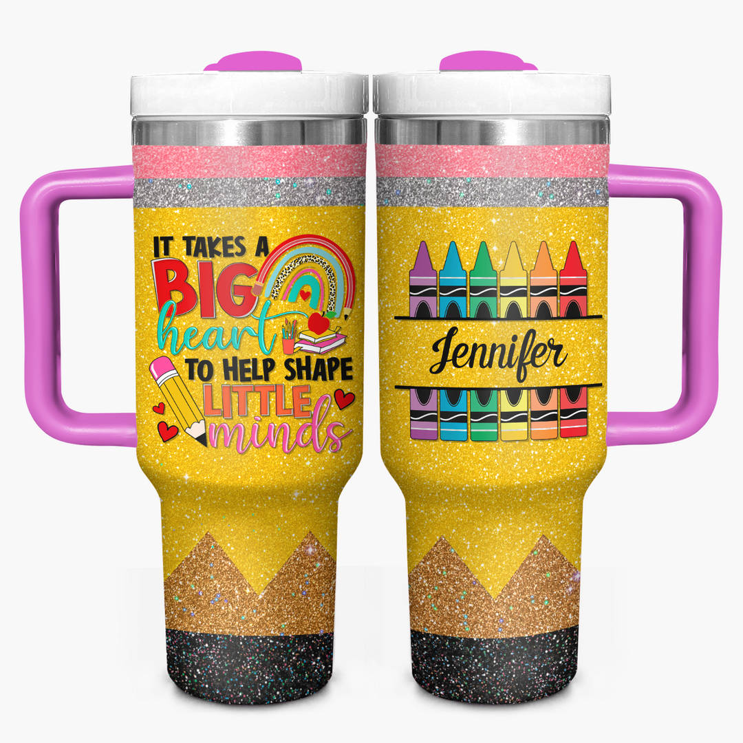Sparkle & Teach - Personalized Tumbler With Handle - Gift for Teacher NCU0PT30