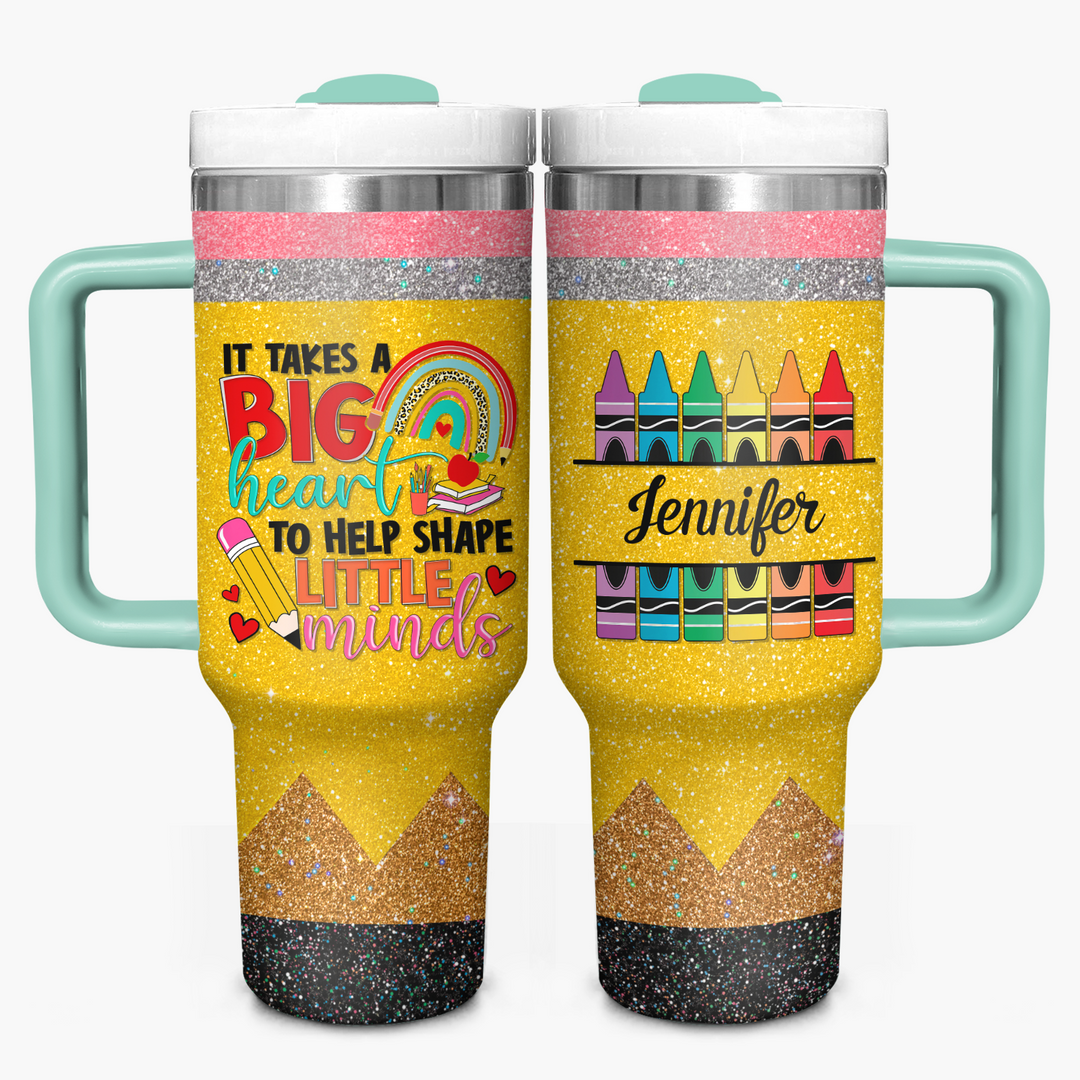 Sparkle & Teach - Personalized Tumbler With Handle - Gift for Teacher NCU0PT30