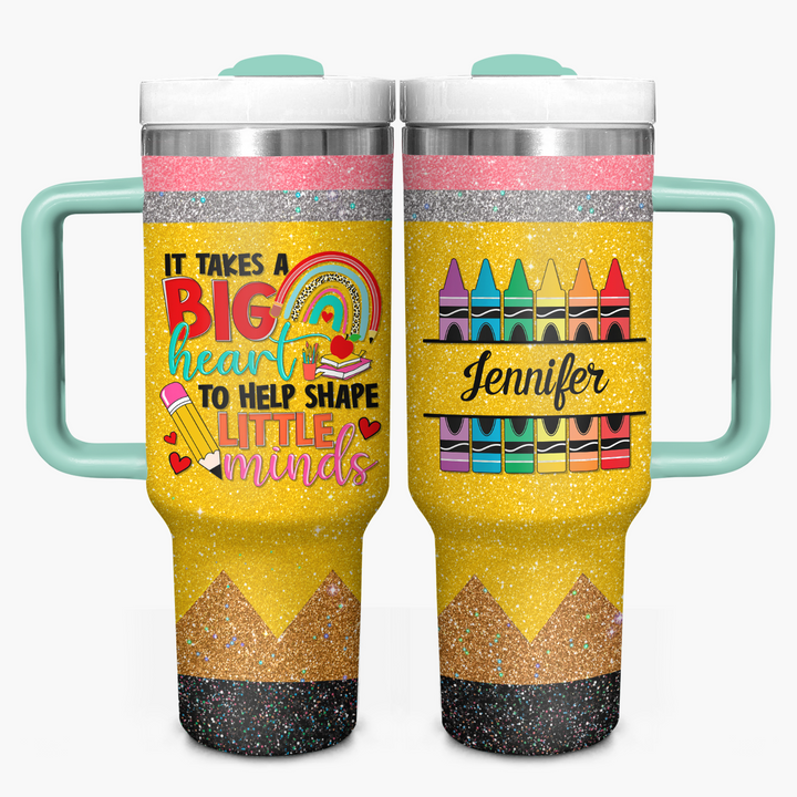 Sparkle & Teach - Personalized Tumbler With Handle - Gift for Teacher NCU0PT30
