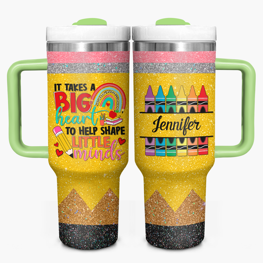 Sparkle & Teach - Personalized Tumbler With Handle - Gift for Teacher NCU0PT30