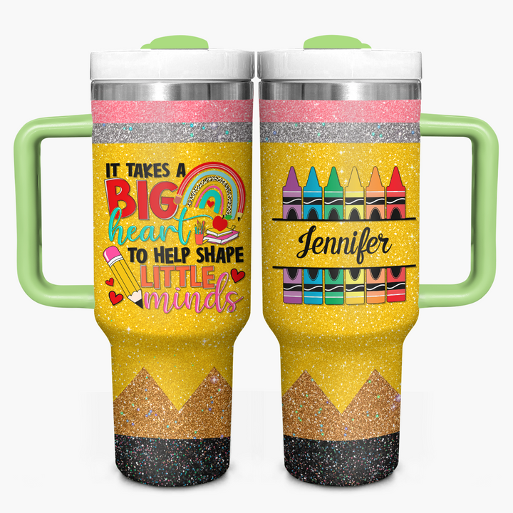 Sparkle & Teach - Personalized Tumbler With Handle - Gift for Teacher NCU0PT30