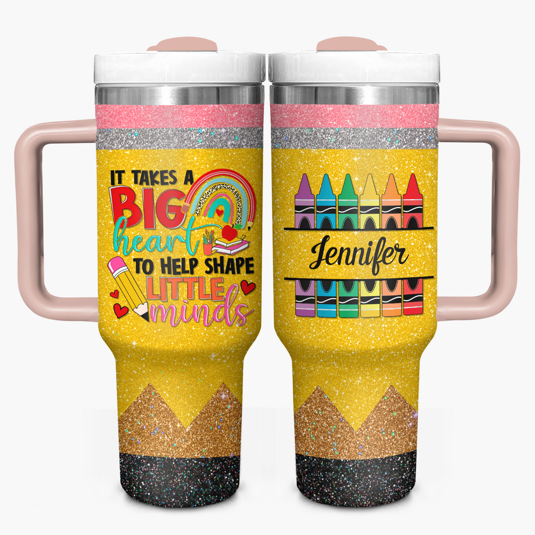 Sparkle & Teach - Personalized Tumbler With Handle - Gift for Teacher NCU0PT30