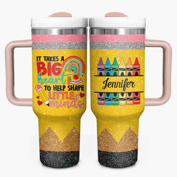 Sparkle & Teach - Personalized Tumbler With Handle - Gift for Teacher NCU0PT30