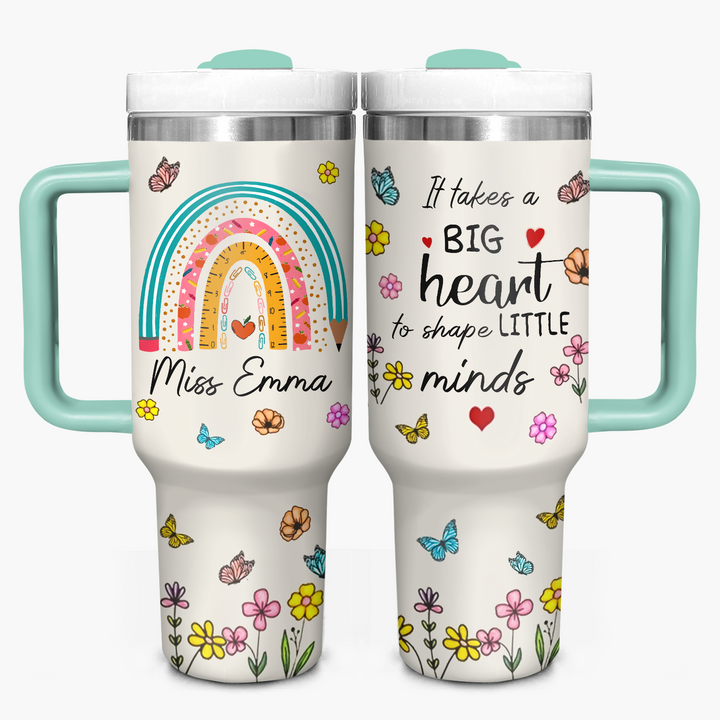 Little Minds, Big Hearts - Personalized Tumbler With Handle - Gift for Teacher NCU0PT33