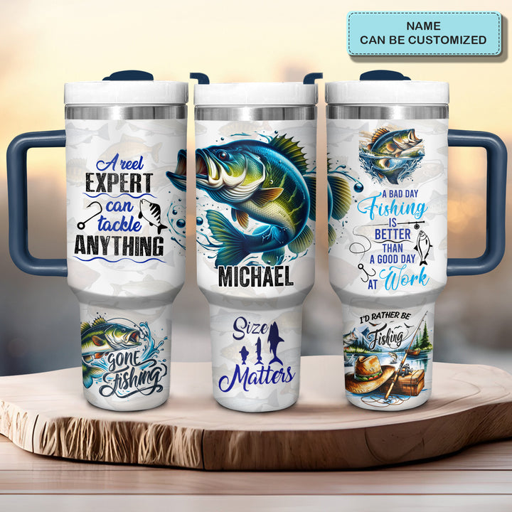 Gone Fishing - Personalized Tumbler With Handle - NCU0DK034