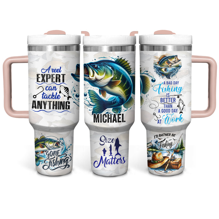 Gone Fishing - Personalized Tumbler With Handle - NCU0DK034