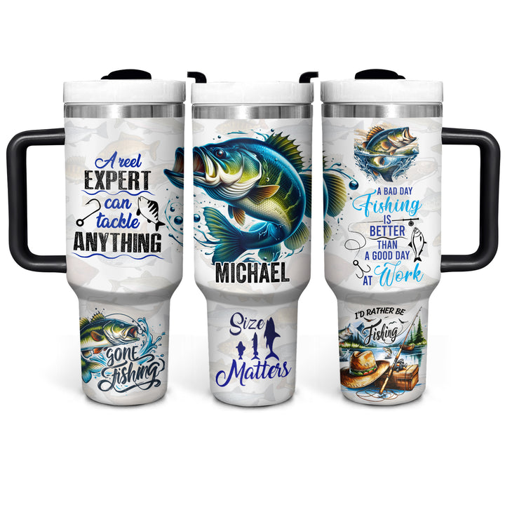 Gone Fishing - Personalized Tumbler With Handle - NCU0DK034