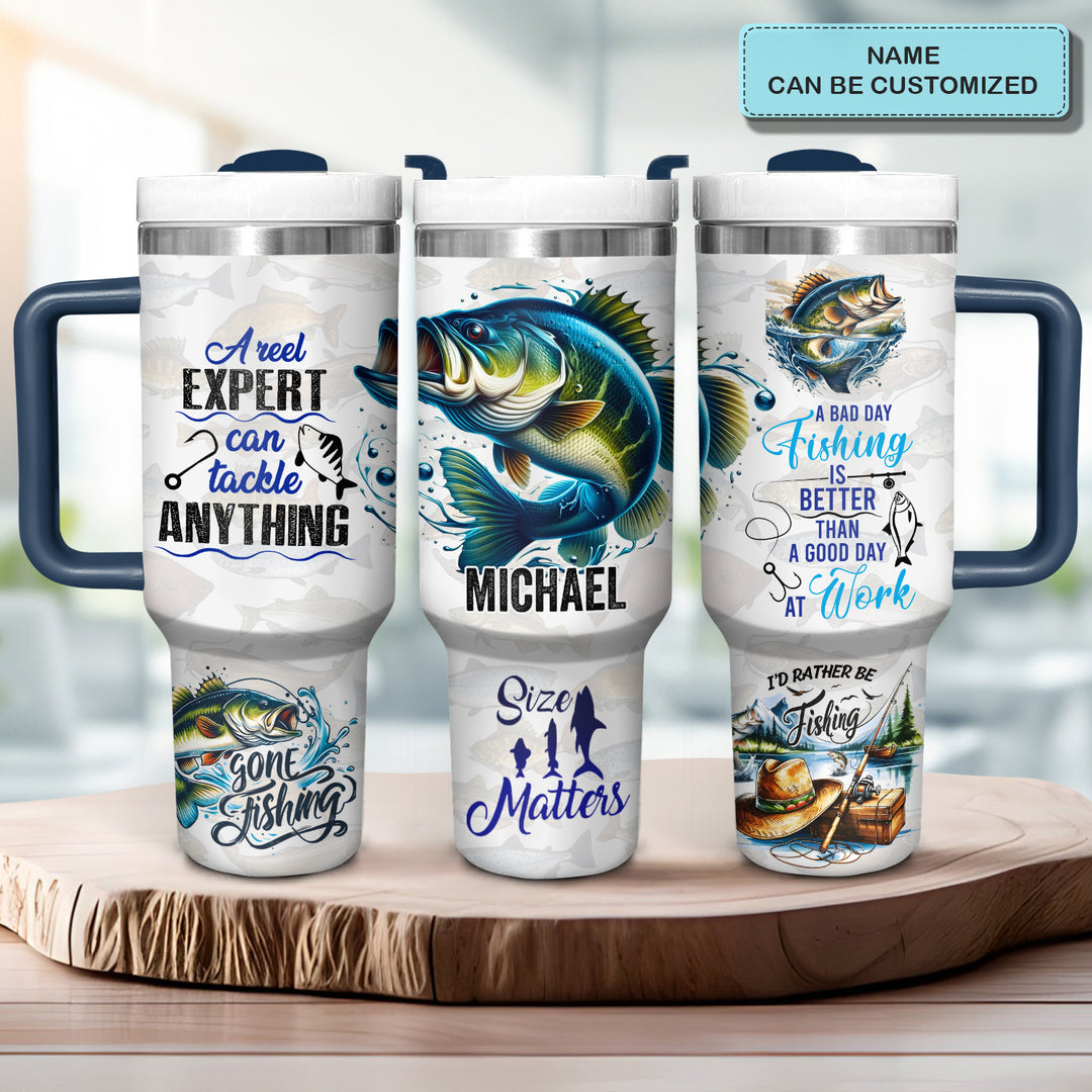 Gone Fishing - Personalized Tumbler With Handle - NCU0DK034