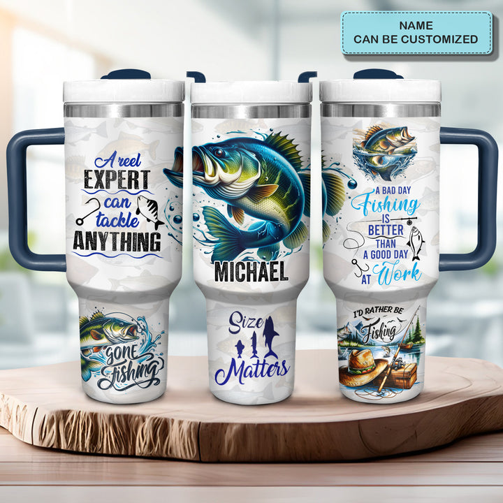 Gone Fishing - Personalized Tumbler With Handle - NCU0DK034