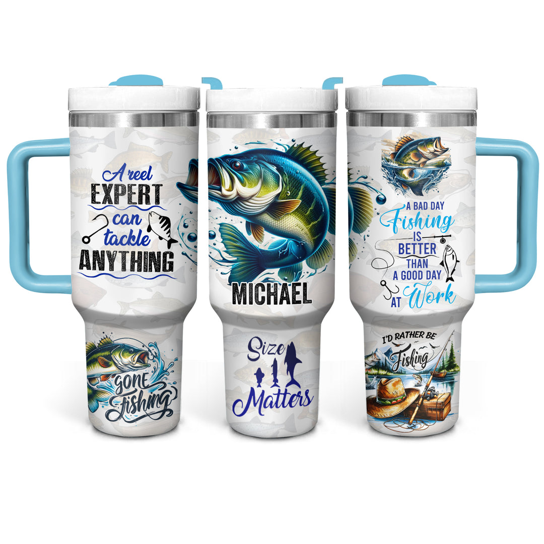 Gone Fishing - Personalized Tumbler With Handle - NCU0DK034