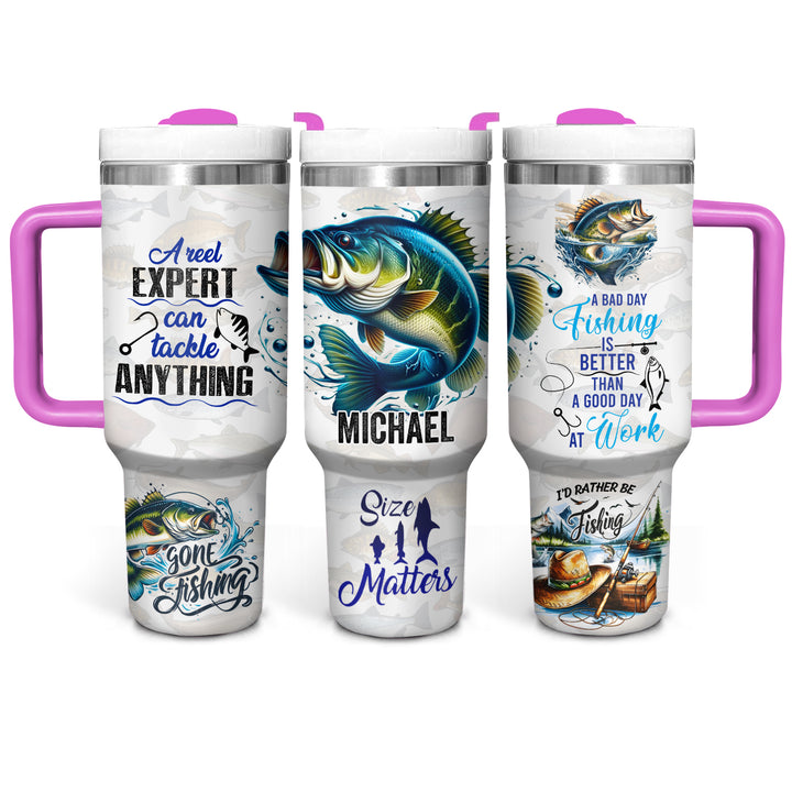 Gone Fishing - Personalized Tumbler With Handle - NCU0DK034