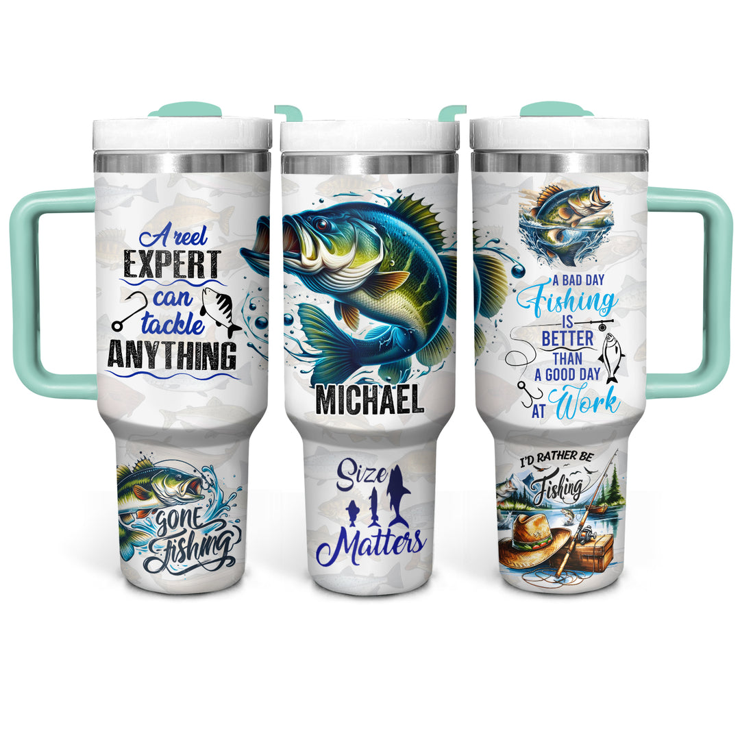 Gone Fishing - Personalized Tumbler With Handle - NCU0DK034