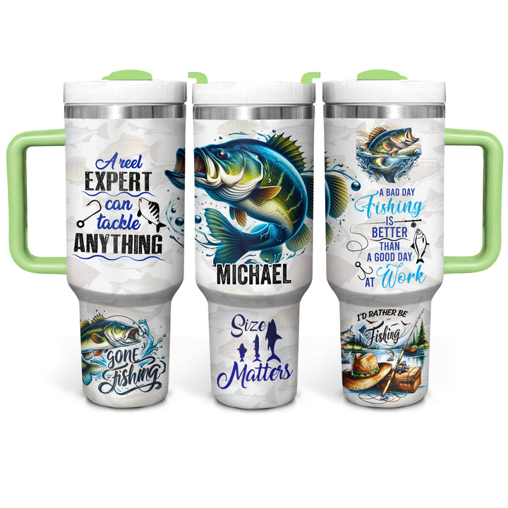 Gone Fishing - Personalized Tumbler With Handle - NCU0DK034