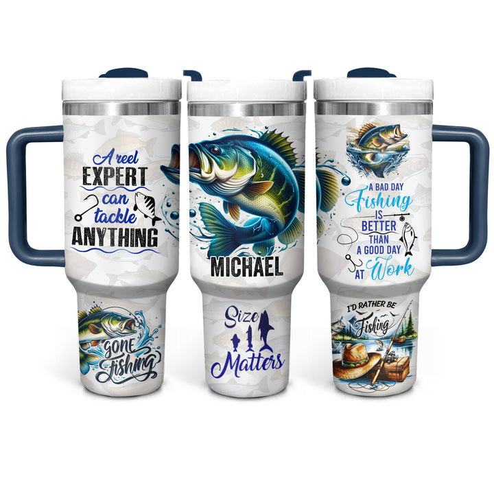 Gone Fishing - Personalized Tumbler With Handle - NCU0DK034