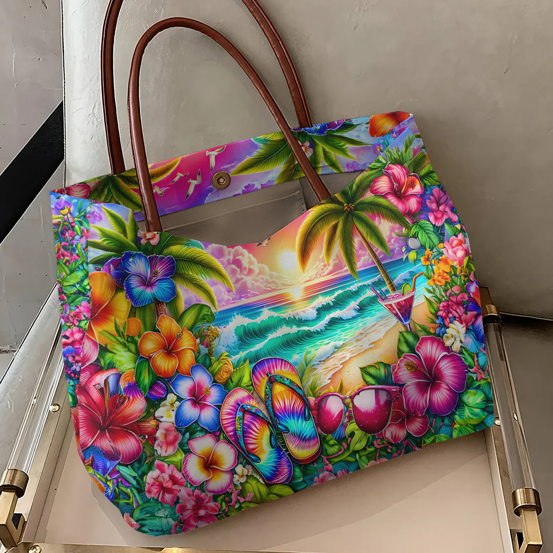 Tropical Beach Sunset - Tote Bag - Gift For Beach Lover - NCU0DV066