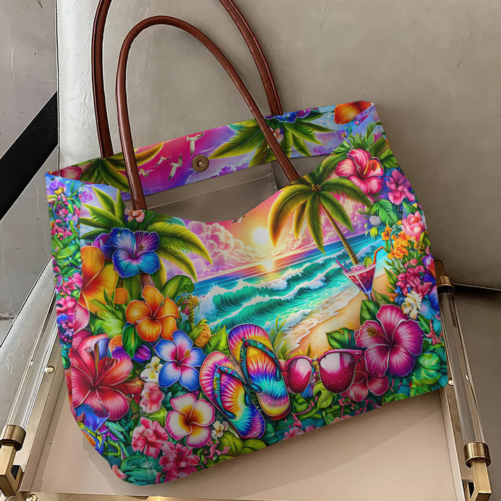 Tropical Beach Sunset - Tote Bag - Gift For Beach Lover - NCU0DV066