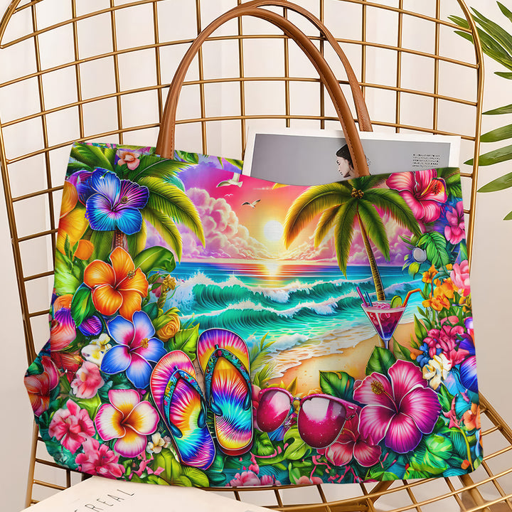 Tropical Beach Sunset - Tote Bag - Gift For Beach Lover - NCU0DV066