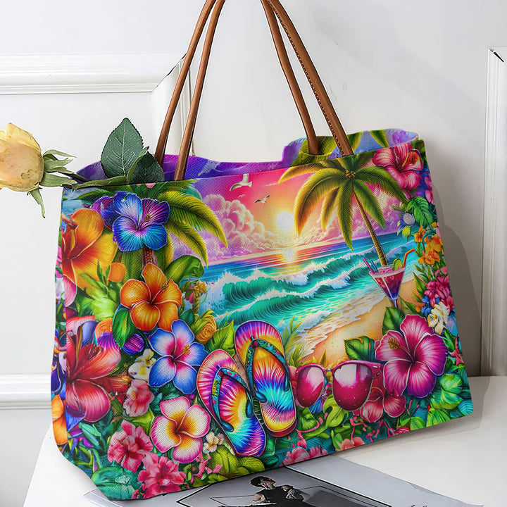 Tropical Beach Sunset - Tote Bag - Gift For Beach Lover - NCU0DV066