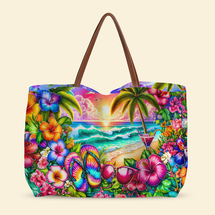 Tropical Beach Sunset - Tote Bag - Gift For Beach Lover - NCU0DV066