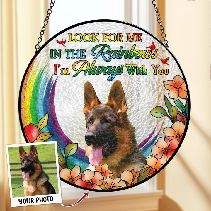 Loss In The Rainbow - Stained Glass Window Hanging Suncatcher - Memorial Gift For Pet Lovers