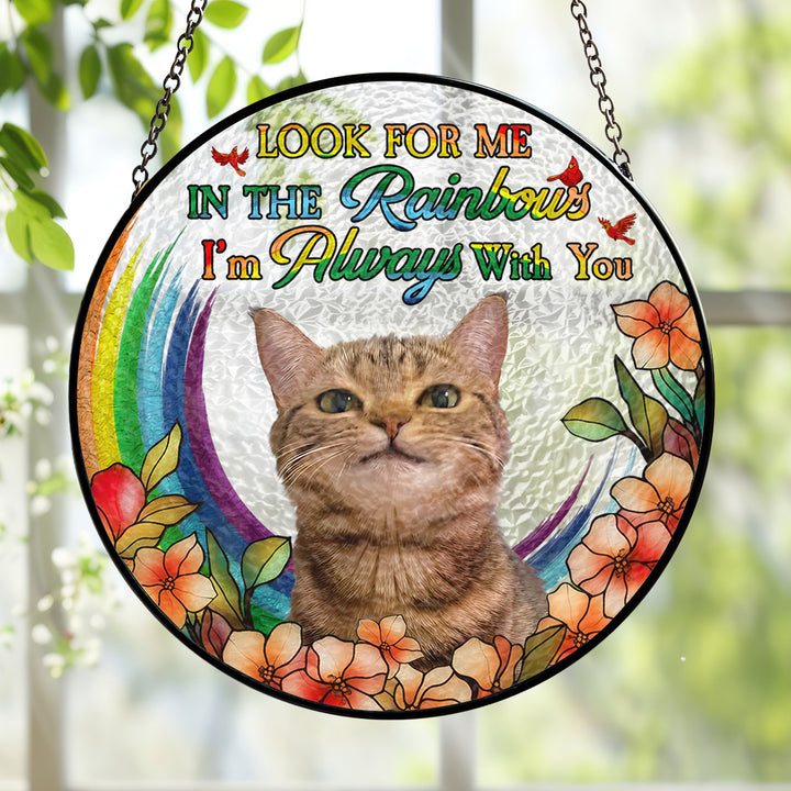 Loss In The Rainbow - Stained Glass Window Hanging Suncatcher - Memorial Gift For Pet Lovers