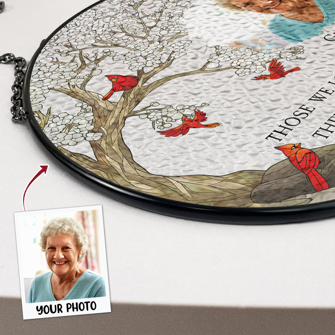 No Longer By My Side - Stained Glass Window Hanging Suncatcher - Memorial Gift For Family Members