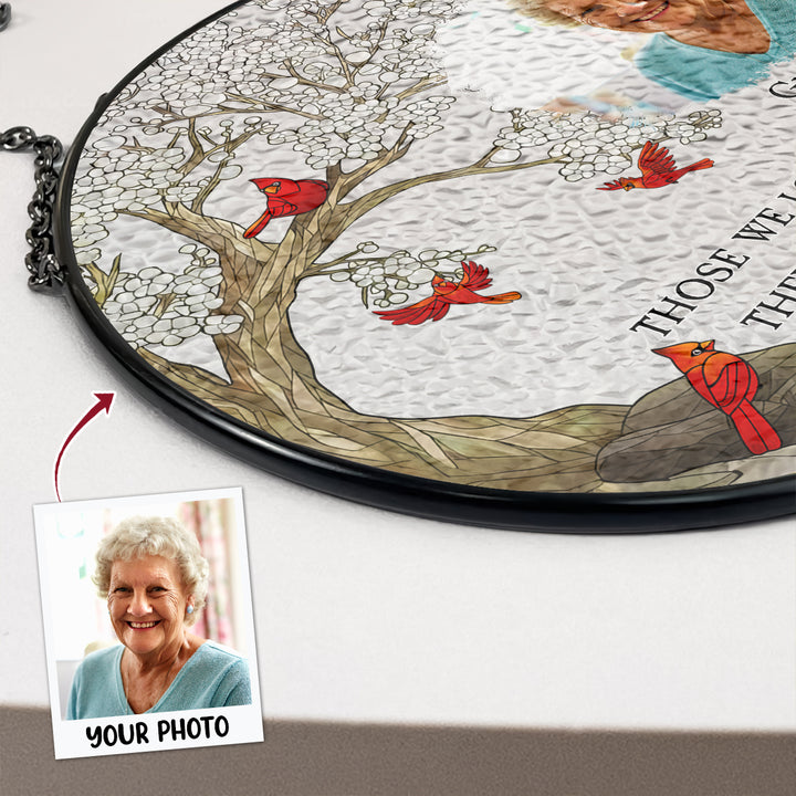 No Longer By My Side - Stained Glass Window Hanging Suncatcher - Memorial Gift For Family Members