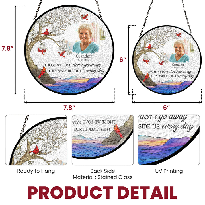 No Longer By My Side - Stained Glass Window Hanging Suncatcher - Memorial Gift For Family Members